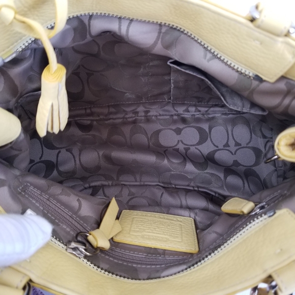 Coach Hamilton Pebbled Leather Satchel Bag Tags Imperfections - Picture 9 of 15